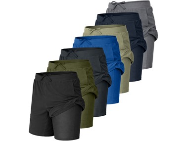 $19.99 3Pk Mens 2-in-1 Quick Dry Active Shorts dealfomo