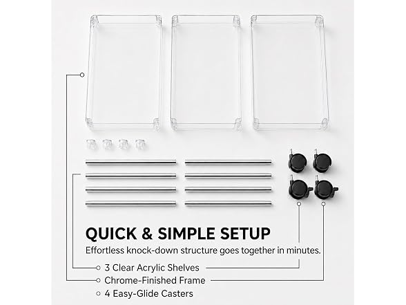 American Dream 3-Tier Acrylic Cart