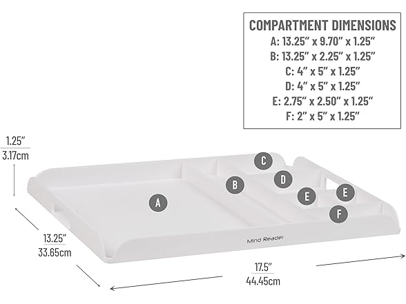 Mind Reader Coffee Station Serving Tray, White