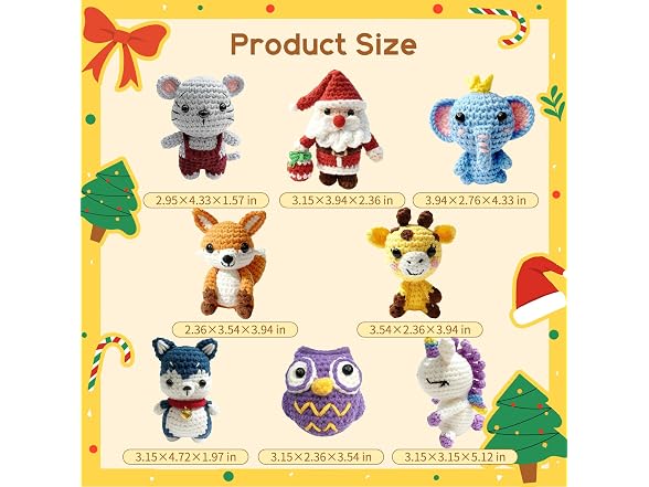 8Pcs Crochet Kit for Beginners, DIY