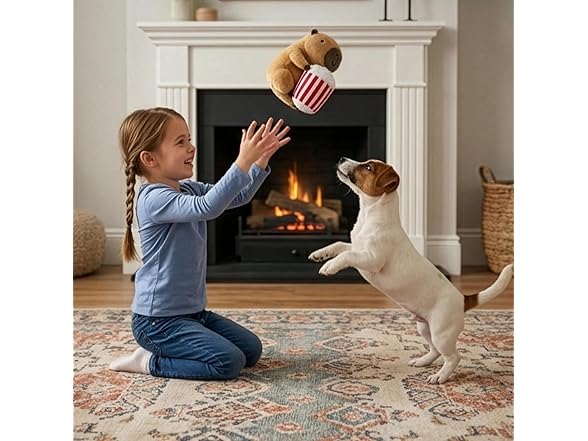 SPOT Capybara with Popcorn Plush Dog Toy