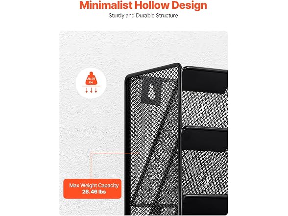 File Wall Rack, One-Piece 12 Pockets Mesh Wall