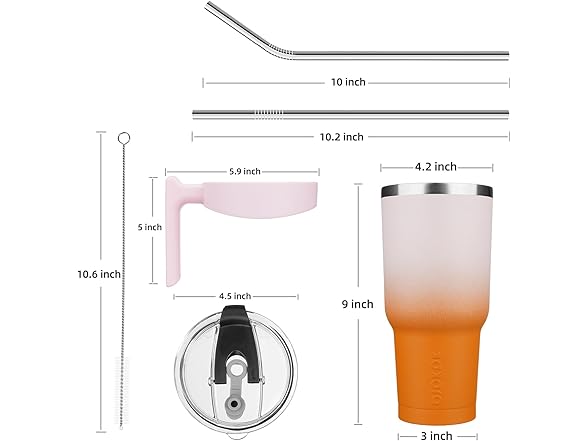 BJPKPK 40oz Stainless Tumbler With Handle And Straw