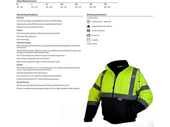 Pyramex Quilted Safety RJ32 Series Jacket, Large