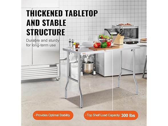 VEVOR Folding Commercial Prep Table