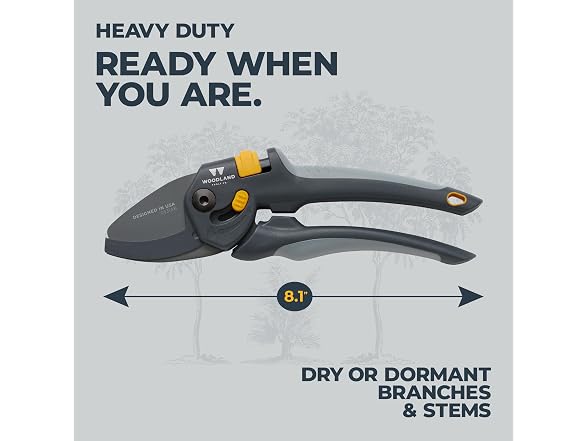 Woodland Tools Co. Heavy Duty Anvil Pruning Shears – 5/8"