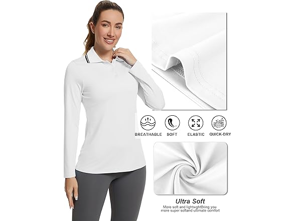 Ggov Women Golf Polo Shirts Long Sleeve UPF Shirts