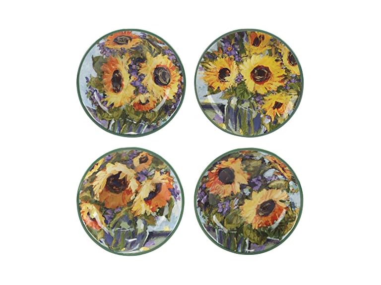 Sunflower Bouquet 38 oz. Soup/Pasta Bowls, Set of 4