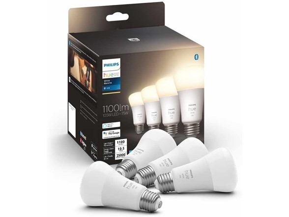 Philips Hue A19 LED Smart Bulbs, 4 Pack