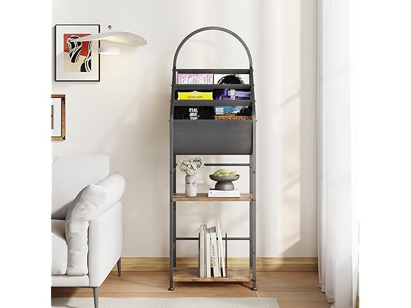 Leadpro Bookshelf with 3 Tier Vinyl Holder