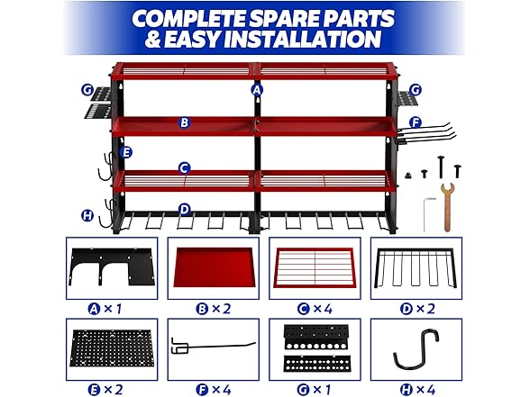 Power Tool Organizer Wall Mount 4 Layer