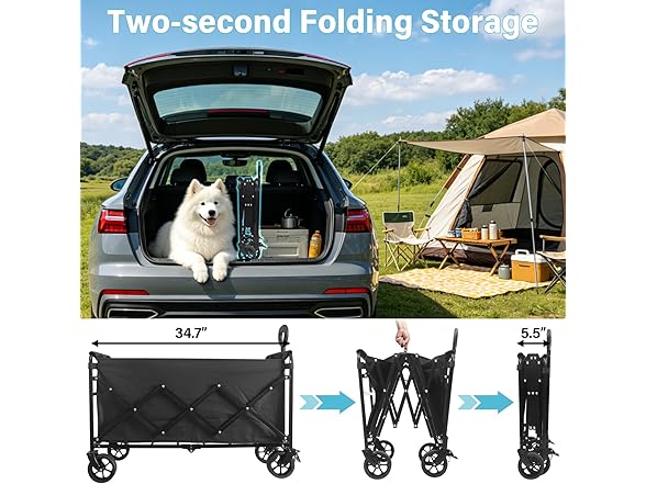 Collapsible Wagon Cart with All-Terrain Wheels