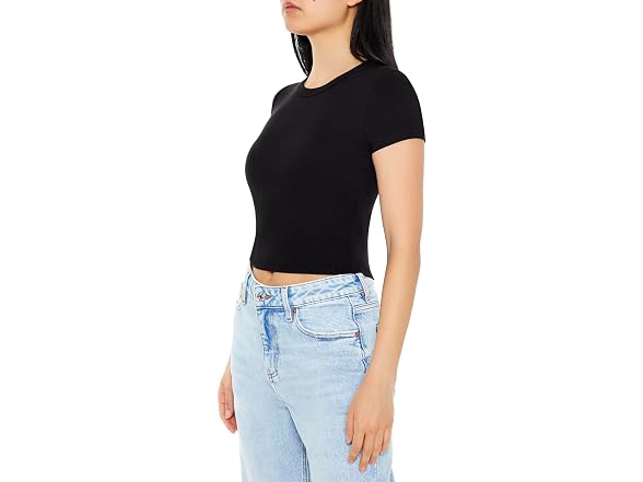 Forever 21 Cropped Rib-knit Tee