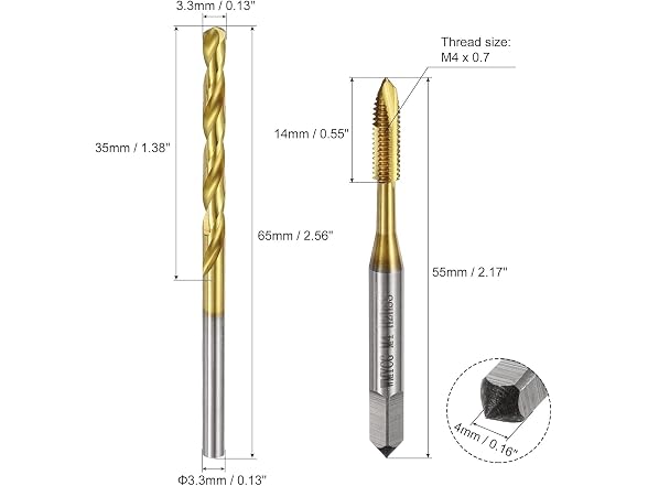 Athnevy FA2512002.4 Metric Tap & Drill Bit Set M4*