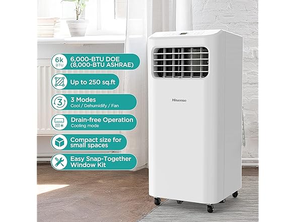 Hisense 6,000 BTU Cooling Dehumidifier Fan AC
