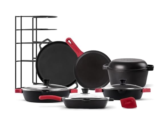 Cuisinel Cast Iron 18-Piece Preseasoned Cookware