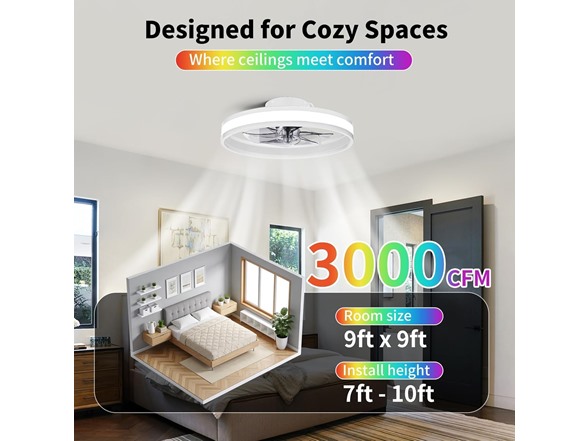TCL 20" RGB LED Ceiling Fan w/ Remote