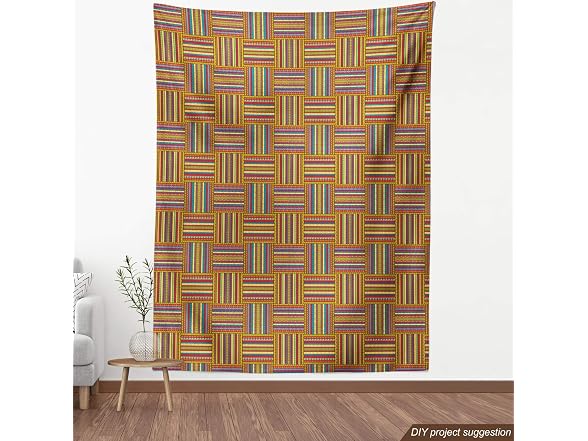 Ambesonne African Fabric by The Yard, Borders Pattern