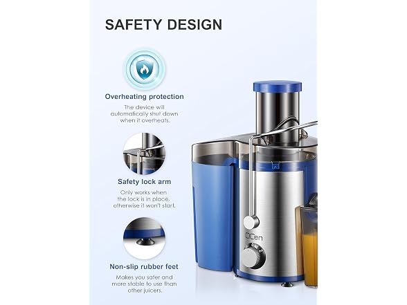 Qcen 800W Centrifugal Juicer Blue