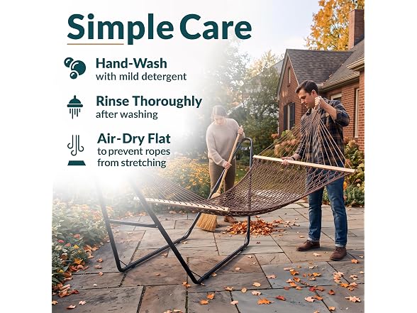 Sunnydaze Double Cotton Rope Hammock for Outside with Spreader Bar, Brown