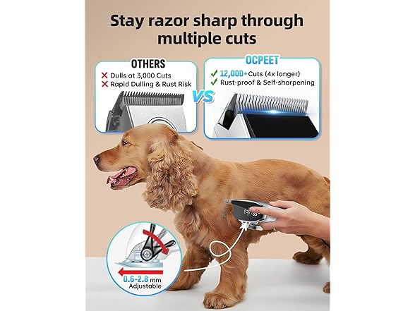 OCPEET Cordless Dog Grooming Kit Sliver2