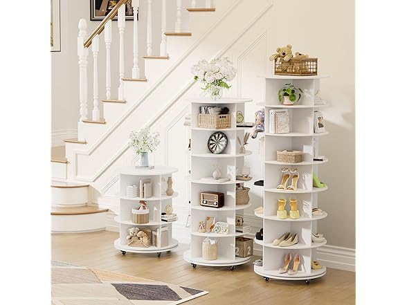 7-Tier Rotating Shoe Tower with Wheels