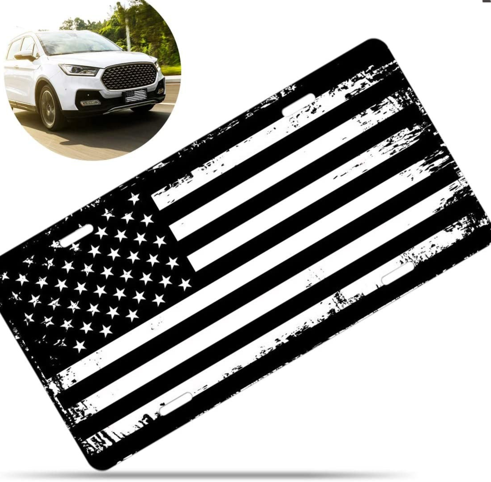 Zone Tech GA0085 Tactical USA Flag License Plate - Gallery 4