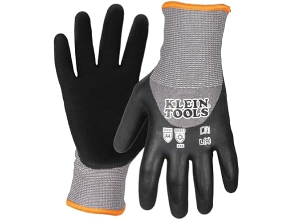 KLEIN TOOLS Klein Tools Winter Work Gloves, Knit Dippe