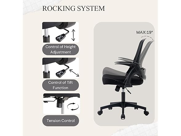 SPOFLYINN Ergonomic Swivel Mesh Chair