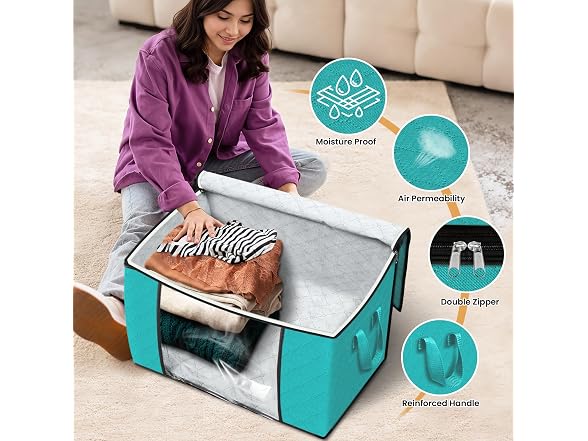 Fab totes 90L Green 4 Pack Storage Bags