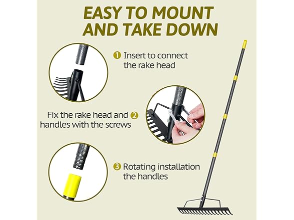 Angogoo Heavy Duty Metal Rakes