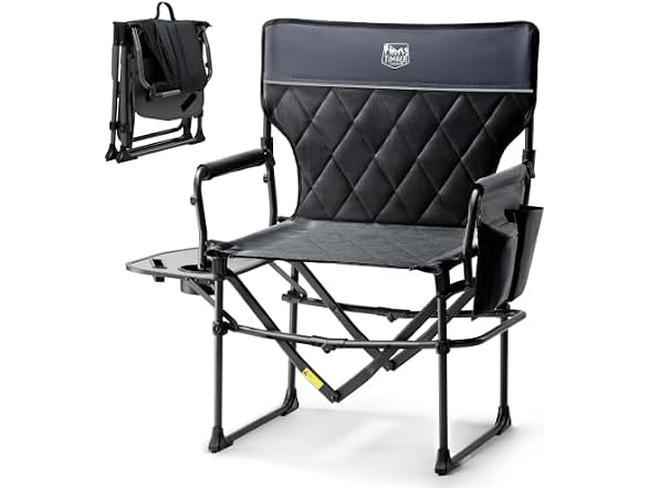 TIMBER RIDGE Black Heavy Duty Camping Chair