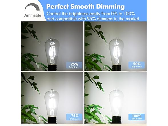 Dimmable ST58 Antique Clear Vintage Edison LED Bulbs
