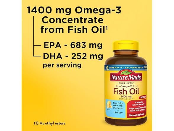 Nature Made Burp Less Ultra Omega 3 Fish Oil