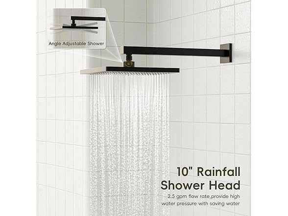 Gabrylly Shower System, 10" Rain Shower Head Set