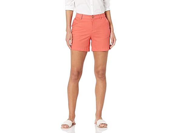 Amazon  Essentials 5" Khaki Shorts Coral Pink 12
