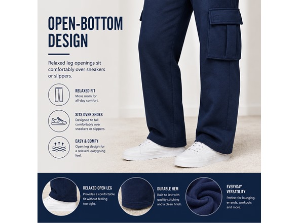 3Pk Womens Open Bottom Fleece Sweatpants