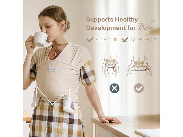 Shiaon Baby Wrap Carrier, 7-35lbs