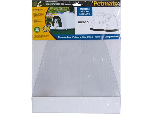 Petmate Indigo Vinyl Doghouse Door, White, for Med Dog House