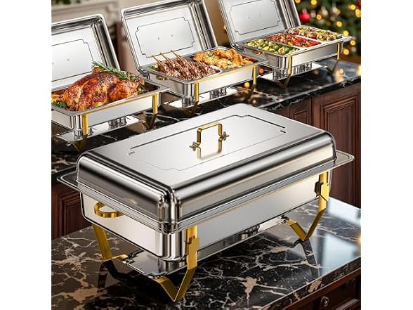 WARMOUNTS Gold Chafing Dishes 9QT 4 PK