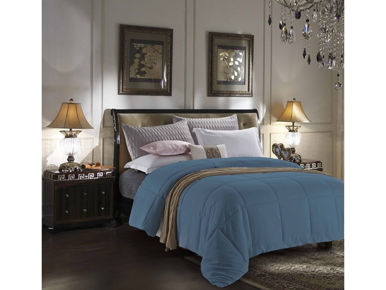 Luxury Home LH-DAC-SBLU-K King Super-Soft Down Alternati