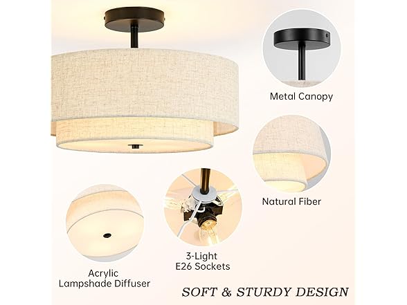 Semi Flush Mount Ceiling Light