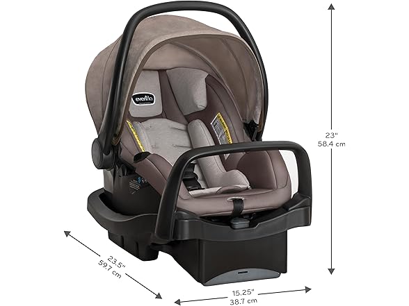 Evenflo Pivot Modular Travel System with LiteMax Infant Car Seat with Anti-Rebound Bar (Desert Tan)