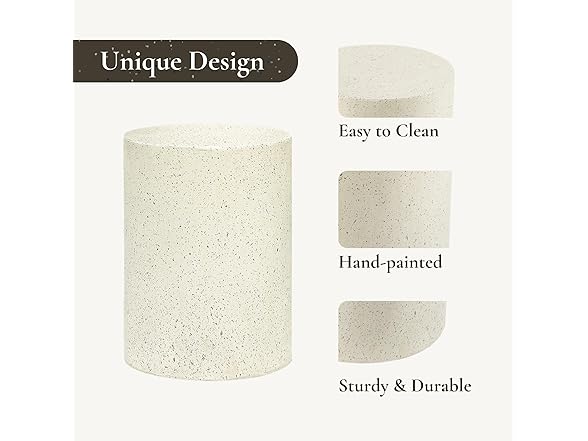 LuxenHome Outdoor Side Table, 18 Inch