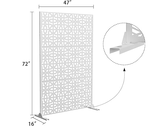 Elevens Metal Privacy Screen White