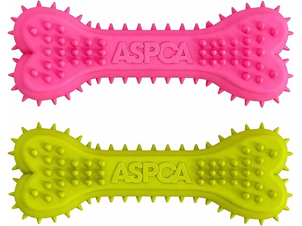 ASPCA 2-Pack Spiky TPR Puppy Teether Bones