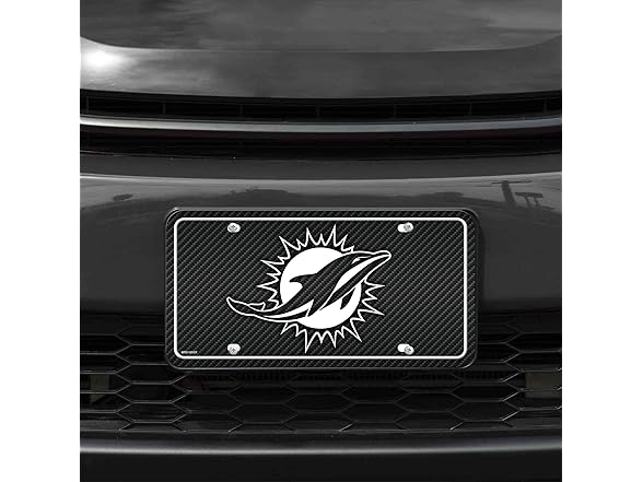 Miami Dolphins Carbon Fiber Auto Tag
