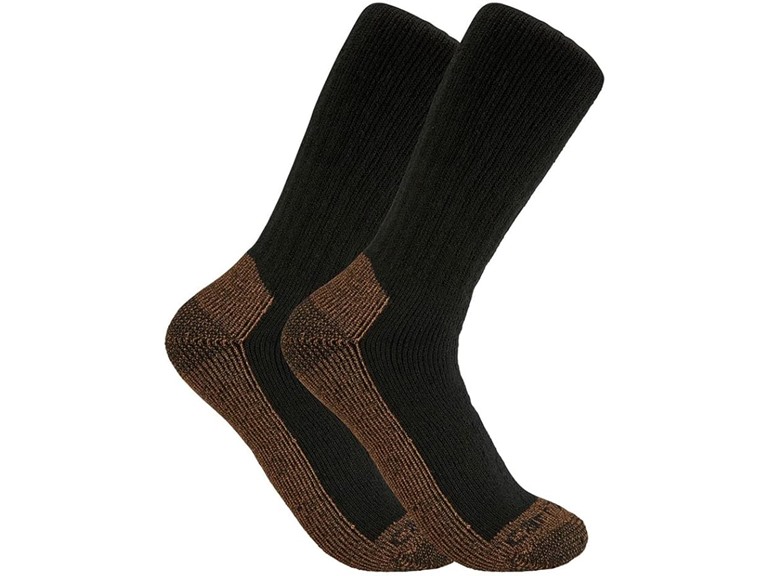 Carhartt Men's SB7672M Midweight Steel Toe Boot Sock 2-Pack - X-Large - Black