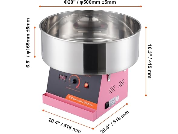 Electric Cotton Candy Machine, 1000W Candy Floss