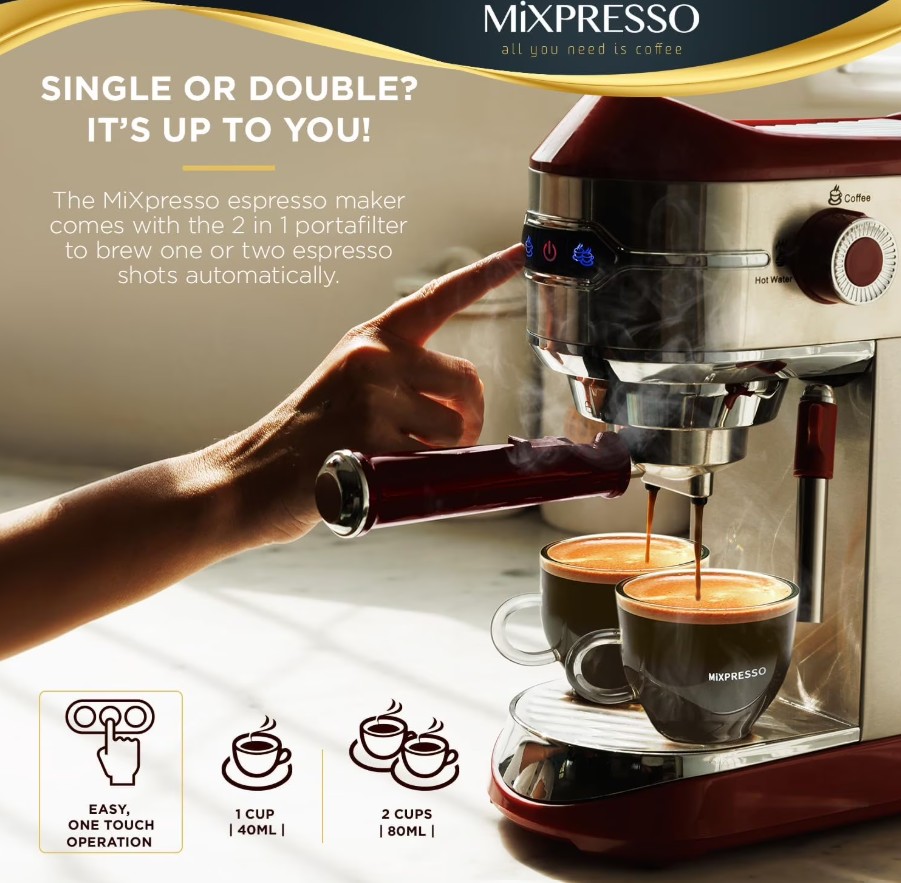 Mixpresso 15-Bar Automatic Espresso Machine with Milk Frother - Gallery 13